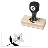 Stempel roze bloem met verlof (Gestempeld)