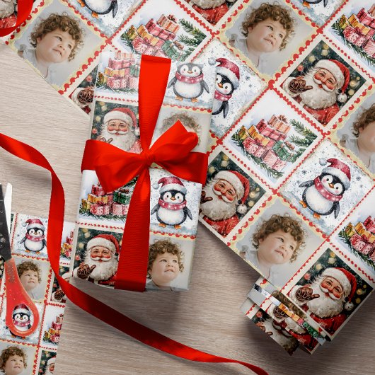 Stempel Schattigee Gepersonaliseerde Foto Kerst Cadeaupapier