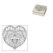 Stempel ter illustratie van vogels en hart (Gestempeld)