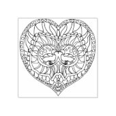 Stempel ter illustratie van vogels en hart (Afrduk)