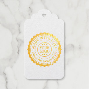 Stempel - UW TEKST & LOGO 3 Cadeaulabels