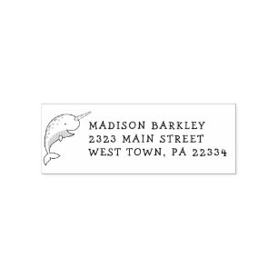 Stempel van het Kind van Narwhal Cute Whale Return