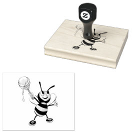 Stempel van Oranje en zwart honingbijen