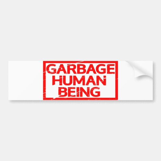 Stempel van vuilnis bumpersticker (Voorkant)