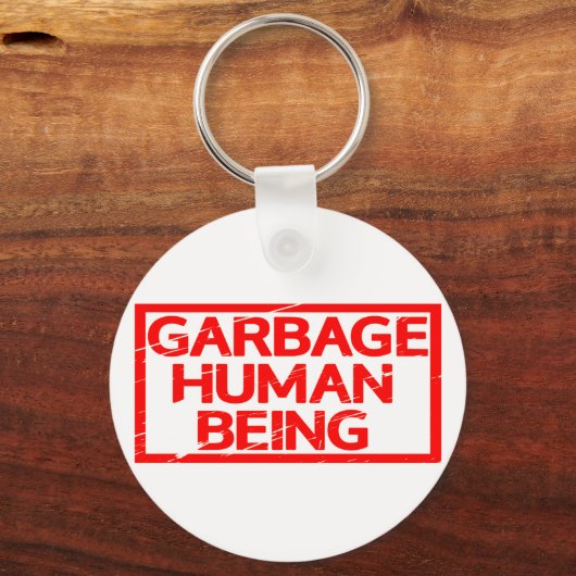 Stempel van vuilnis sleutelhanger (Voorkant)