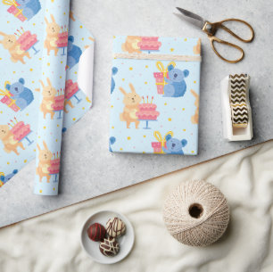 Stempel van zeedagdieren cadeaupapier