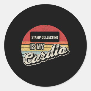 Stempel verzamelen is mijn cardio Retro Ronde Sticker