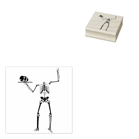 Stempelloze skelet silhouette 	rubberstempel (Gestempeld)