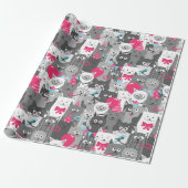 Stempelpapier voor kattenbakken cadeaupapier (Uitgerold)