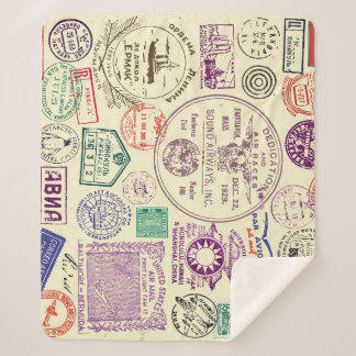  stempels, decoratieve documentenset. sherpa deken