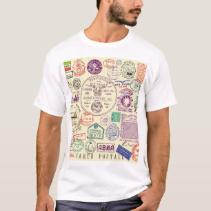  stempels, decoratieve documentenset. t-shirt