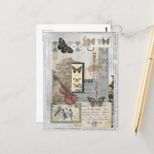 Stempels Ephemera Decoupage Briefkaart