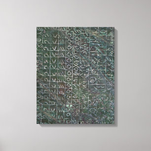 Stemplaquette met een vinetisch opschrift canvas afdruk