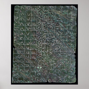 Stemplaquette met een vinetisch opschrift poster