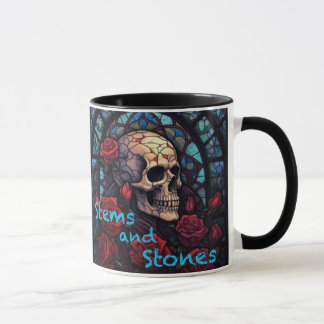 Stems and Stones Skull and Rozen Koffie Mok