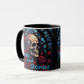 Stems and Stones Skull and Rozen Koffie Mok (Voorkant links)