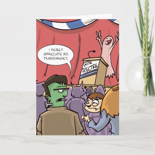 Stemspook | Politieke Halloween Kaart (Voorkant)