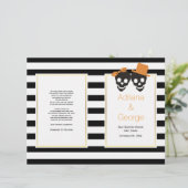 Stemstelletje en strepen Halloween trouwprogramma (Staand voorkant)