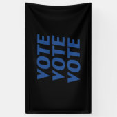 "Stemstemming" blauwe letters, zwarte achtergrond Spandoek (Verticaal)