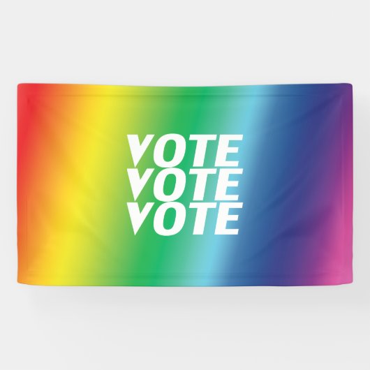"Stemstemming" witte pride lgbtq lgbt regenboog Spandoek (Horizontaal)