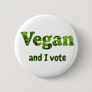Stemster Vegan-activiste aanpassen Ronde Button 5,7 Cm