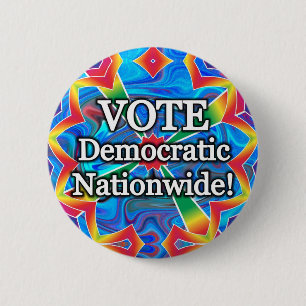 Stemt Democratisch Landelijk! Ronde Button 5,7 Cm