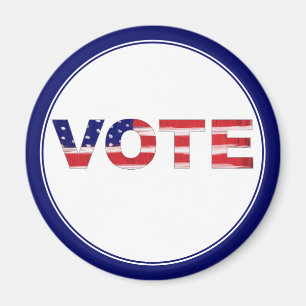 Stemtekst in vlag kleuren blauw magneet