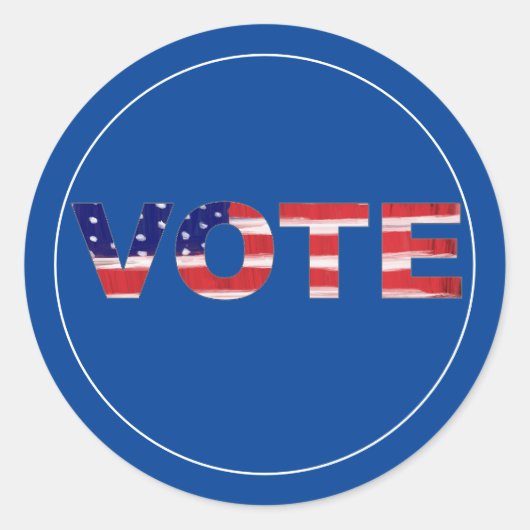 Stemtekst in vlagkleuren ronde sticker (Voorkant)