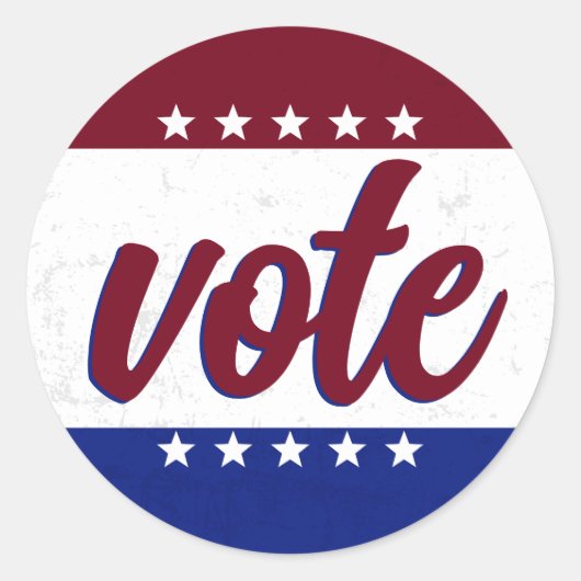 Stemverkiezingen Retro Ronde Sticker (Voorkant)