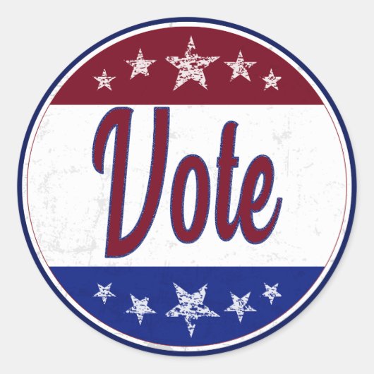 Stemverkiezingen Retro Ronde Sticker (Voorkant)