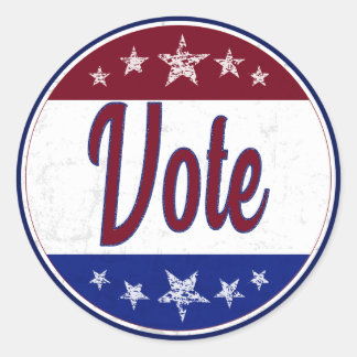 Stemverkiezingen Retro Ronde Sticker