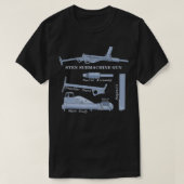 Sten Pistool Brits WW2 Submachine Pistool Diagram T-shirt (Design voorkant)