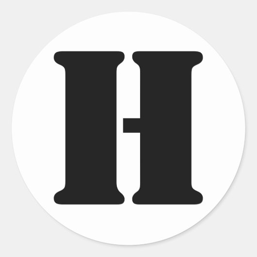 Stencil Alphabet van Janz Letter H White Ronde Sticker (Voorkant)