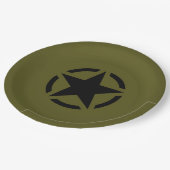 Stencil  Decimaal op camouflage kleur Papieren Bordje (Gekanteld)