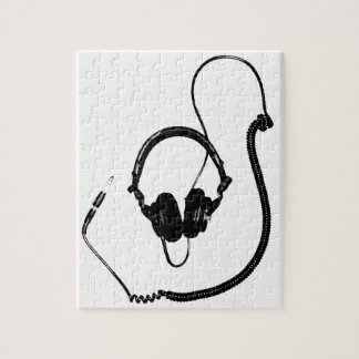 Stencil DJ-hoofdtelefoon Legpuzzel