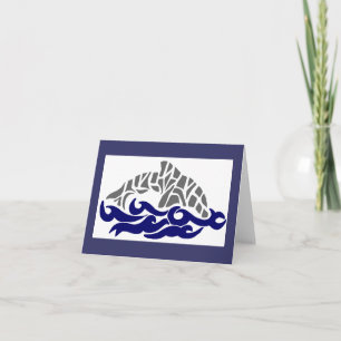 stencil dolphin note card kaart