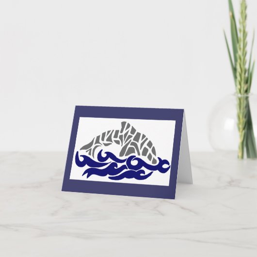 stencil dolphin note card kaart (Voorkant)