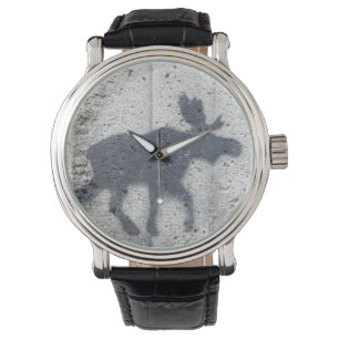 Stencil Graffiti Moose Horloge