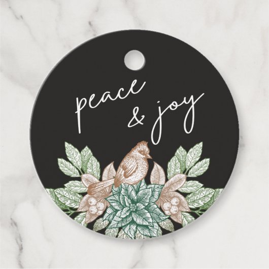 stencil holly plant prettige feestdagen bedankjes labels (Voorkant)