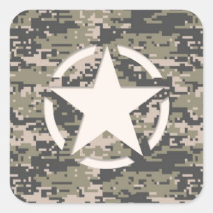 Stencil Label Decale Style Khaki Camouflage