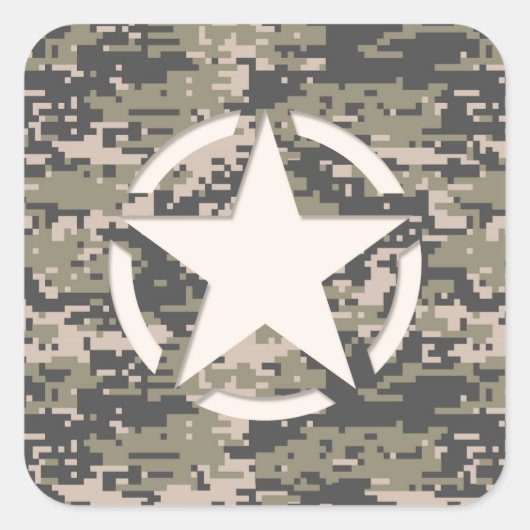 Stencil Label Decale Style Khaki Camouflage (Voorkant)