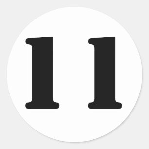 Stencil Nummers door Janz nummer 11 Eleven White Ronde Sticker