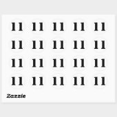 Stencil Nummers door Janz Nummer 11 Elf Wit Ronde Sticker (Vel)
