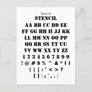 Stencil - Zazzle-lettertypemonster Briefkaart