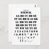 Stencil - Zazzle-lettertypemonster Briefkaart (Voorkant / Achterkant)