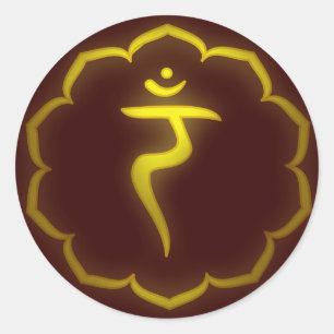 "Stenciled" 3de Chakra - Manipura Ronde Sticker