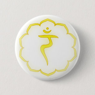 "Stenciled" 3rd Chakra - Manipura Ronde Button 5,7 Cm