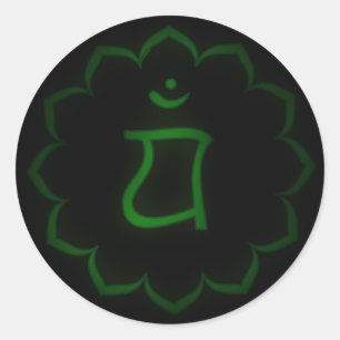 "Stenciled" Heart Chakra - Anahata Ronde Sticker