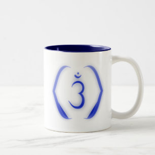 "Stenciled" Intuïtieve Chakra - Ajna Tweekleurige Koffiemok