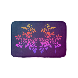 Stenciled Roos Flowers Abstracte kleuren Badmat
